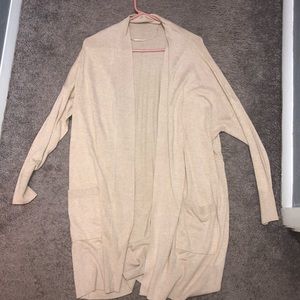 beige cream cardigan